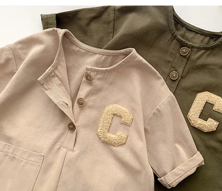 Newborn Letter C Jumpsuit Set