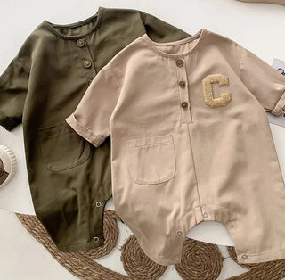 Newborn Letter C Jumpsuit Set