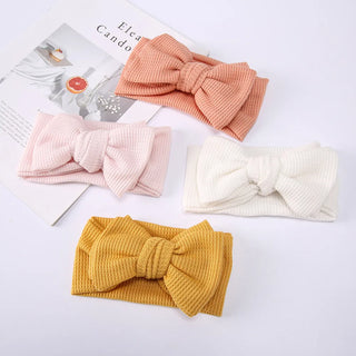 Baby Girl Large Waffle Bowtie Headband - RYAN AND REMI