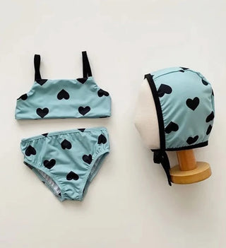 Baby Girls Love Print Split Swimsuit - RYAN AND REMI