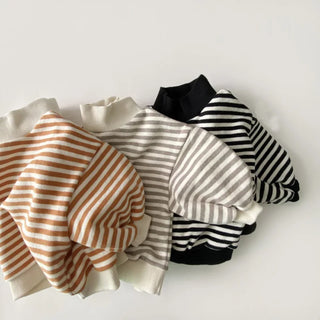 Warm Stripe Turtle Neck Sweater