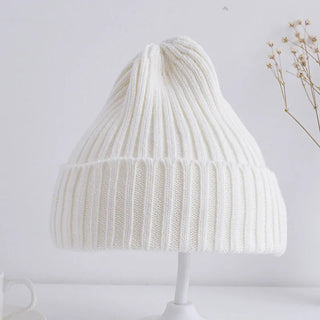 Solid Color Ribbed Beanie Hat - RYAN AND REMI