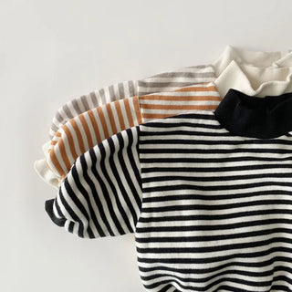 Warm Stripe Turtle Neck Sweater