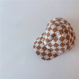 Checkered Smiley Face Baseball Cap - RYAN AND REMI