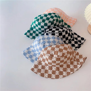 Checkered Smiley Face Bucket Hat - RYAN AND REMI