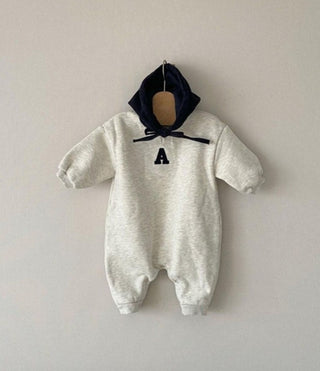 Letter A Embroidered Boys Romper - RYAN AND REMI