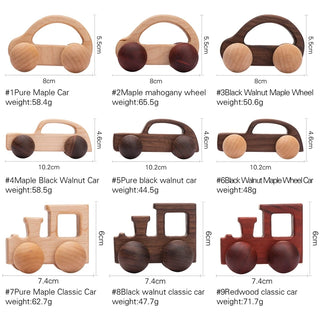 Montessori Educational Smooth Maple Wood Toy Cars