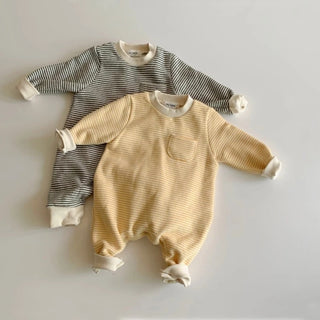 Long Sleeve Full Striped Sweater Jumpsuit - RYAN AND REMI