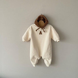 Letter A Embroidered Boys Romper - RYAN AND REMI