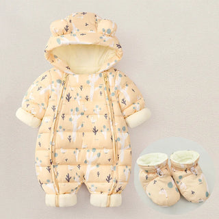 Cartoon Waterproof Hooded Romper With Boots