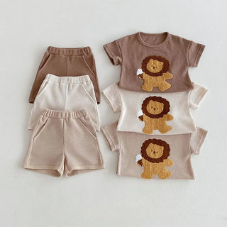 Lion Waffle Shorts Set