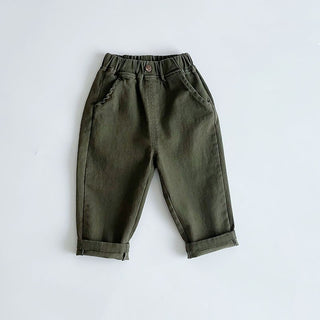 Boys Solid Fall Pants - RYAN AND REMI