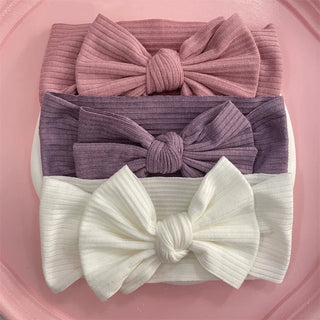 Ribbed Bow Elastic Soft Headband - RYAN AND REMI