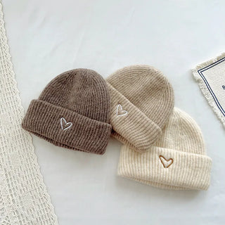 Heart Embroidered Baby Beanie Cap - RYAN AND REMI