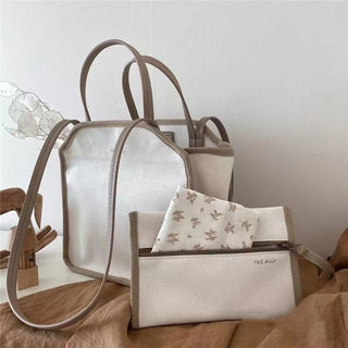 THE ALLY 2 Piece Canvas Tote Mom Bag With Zipper Wallet. - RYAN AND REMI