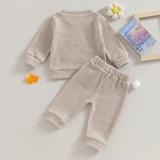 Long Sleeve Fuzzy Sister Embroidery Jogger Set - RYAN AND REMI