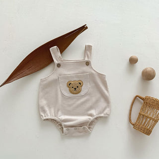 Teddy Bear Waffle Jumpsuit and T-Shirt Set - RYAN AND REMI