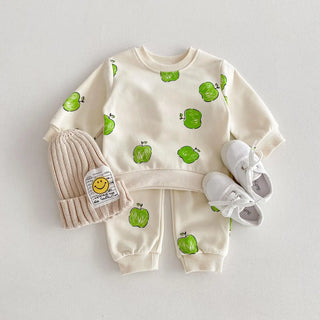 Spring Apple Print 2pcs Baby Sweatshirt Suit - RYAN AND REMI