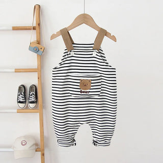 Striped Teddy Bear Overalls - RYAN AND REMI