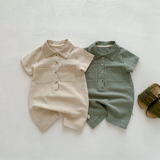 Solid Linen Overalls Jumpsuit - RYAN AND REMI