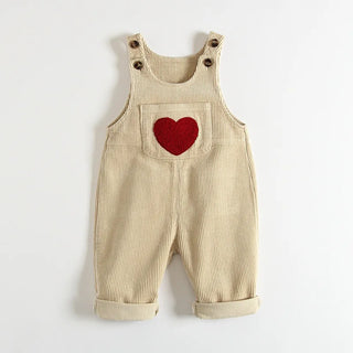 Corduroy Heart Print Jumpsuit - RYAN AND REMI