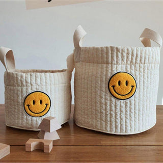 Smiley Face Embroidery Organizer Basket - RYAN AND REMI