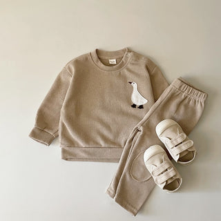 Goose Bear Pattern Patch Jogger Set - RYAN AND REMI