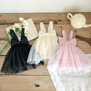 Bow Detail Lace Romper Tutu Dress - RYAN AND REMI