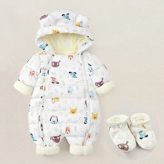 Cartoon Waterproof Hooded Romper With Boots