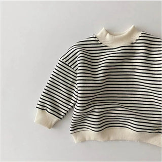 Stripe Fleece Lining Turtleneck Sweater - RYAN AND REMI