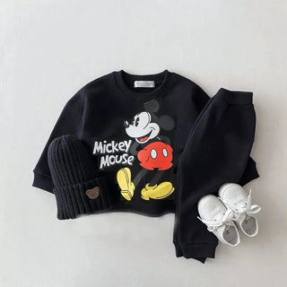 Disney Collection Mickey Mouse Cartoon Print Jogger Set - RYAN AND REMI