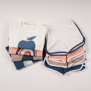 Printed T-shirt and Shorts Set - RYAN AND REMI