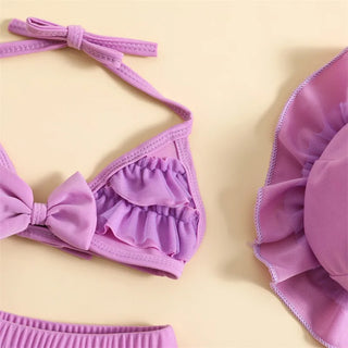 Baby Girls Cute Frill Swimsuit With Hat - RYAN AND REMI