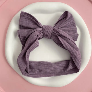 Ribbed Bow Elastic Soft Headband - RYAN AND REMI