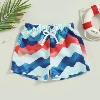 Boys Printed Drawstring Swim Shorts - RYAN AND REMI