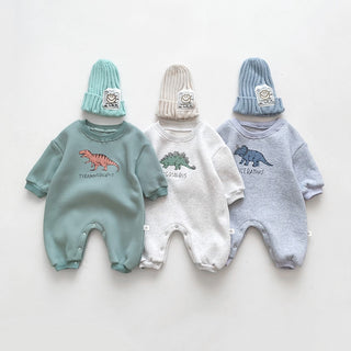 Baby Boy Cozy Dinosaur Sweater Jumpsuit - RYAN AND REMI