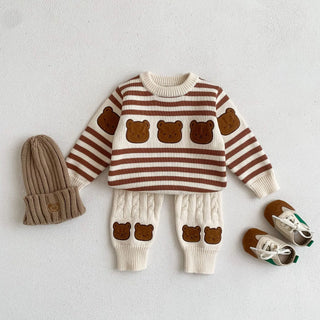 Knitted Cartoon Teddy Bear Winter Outfit - RYAN AND REMI