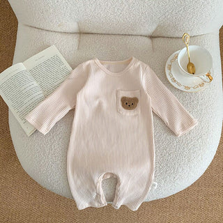 Bear Patch Ribbed Romper - RYAN AND REMI