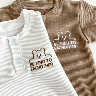 Striped Bear Baby Bodysuit - RYAN AND REMI