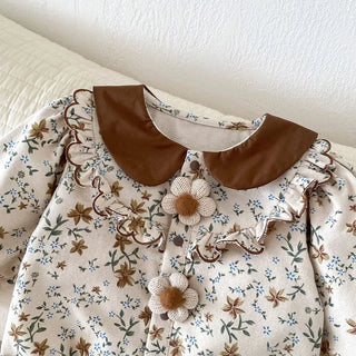 Knitted Button Floral Dress