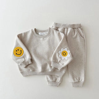 Flower Smile Patch Jogger Set - RYAN AND REMI