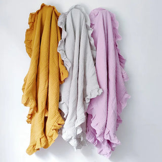 Soft Solid Ruffle Blanket - RYAN AND REMI