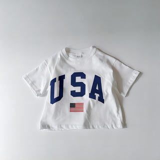 USA Print Short Sleeve T-Shirt Cotton Casual Tops - RYAN AND REMI