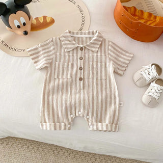 Boys Striped Linen Playsuit - RYAN AND REMI