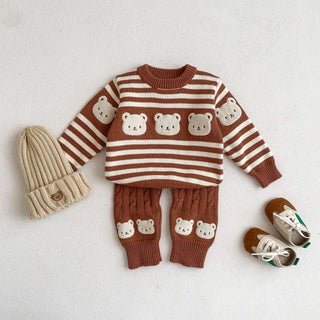 Knitted Cartoon Teddy Bear Winter Outfit - RYAN AND REMI