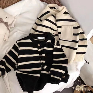 Striped Knit loose Cardigan