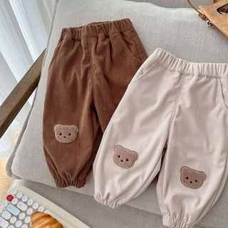 Teddy Bear Knee Patch Jogger Pants - RYAN AND REMI