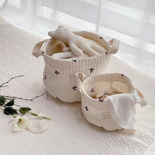 Cute Bear Embroidery Storage Basket - RYAN AND REMI