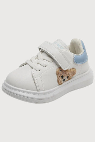 Fuzzy Bear Patch Sneakers - RYAN AND REMI