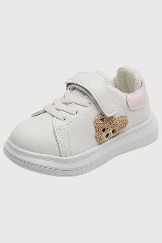 Fuzzy Bear Patch Sneakers - RYAN AND REMI